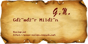 Gömör Milán névjegykártya